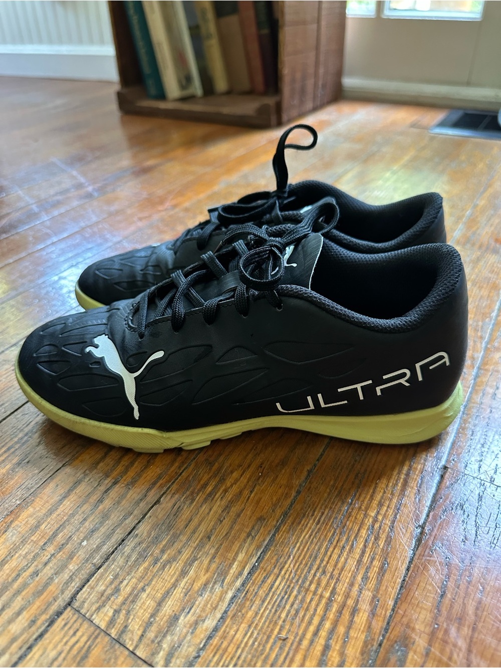 PUMA Ultra Boys Youth Turf Soccer Shoes Black Neon Yellow